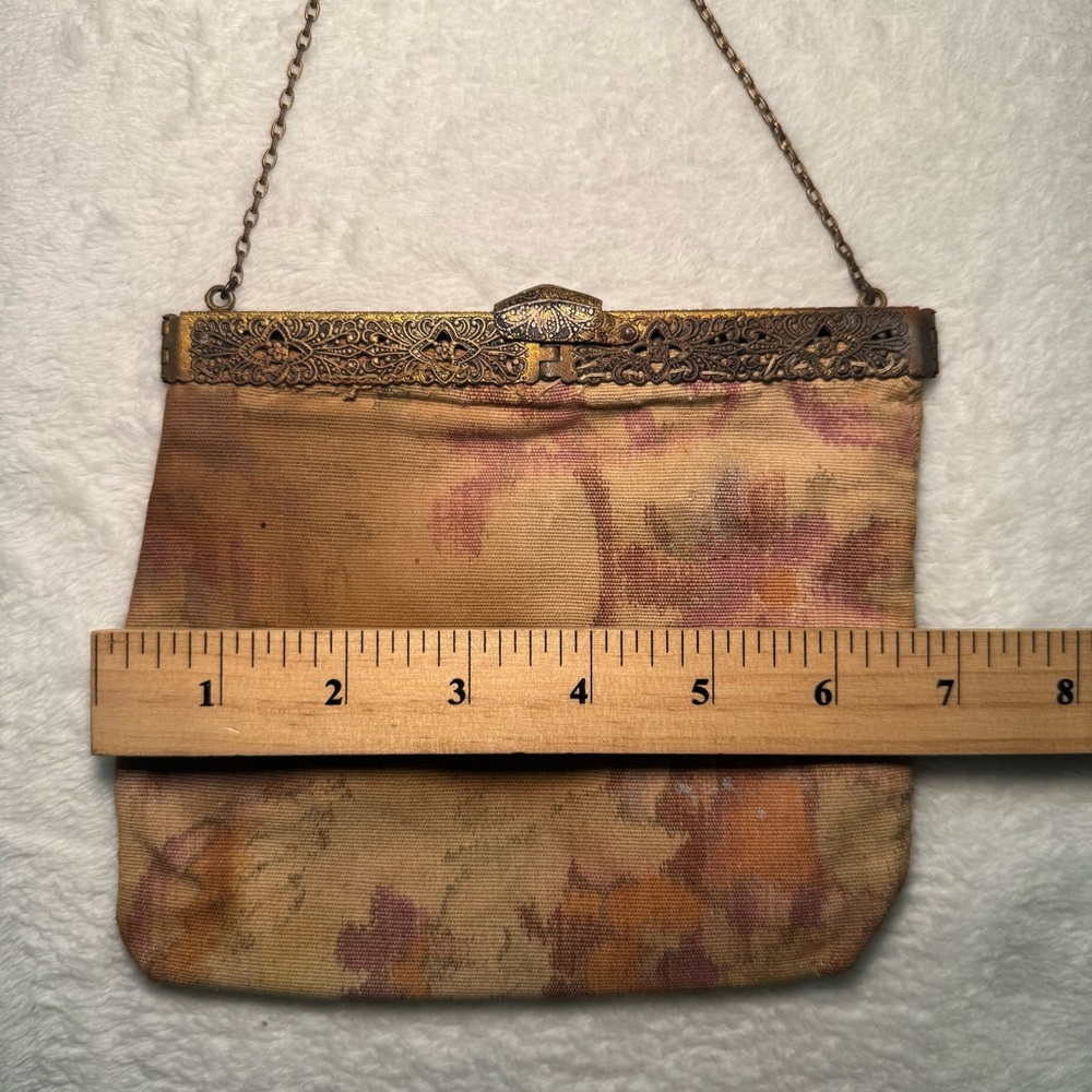 Antique 1920s Dutch Tapestry Floral Metal Frame Purse Clutch Bag - Picture 8 of 8
